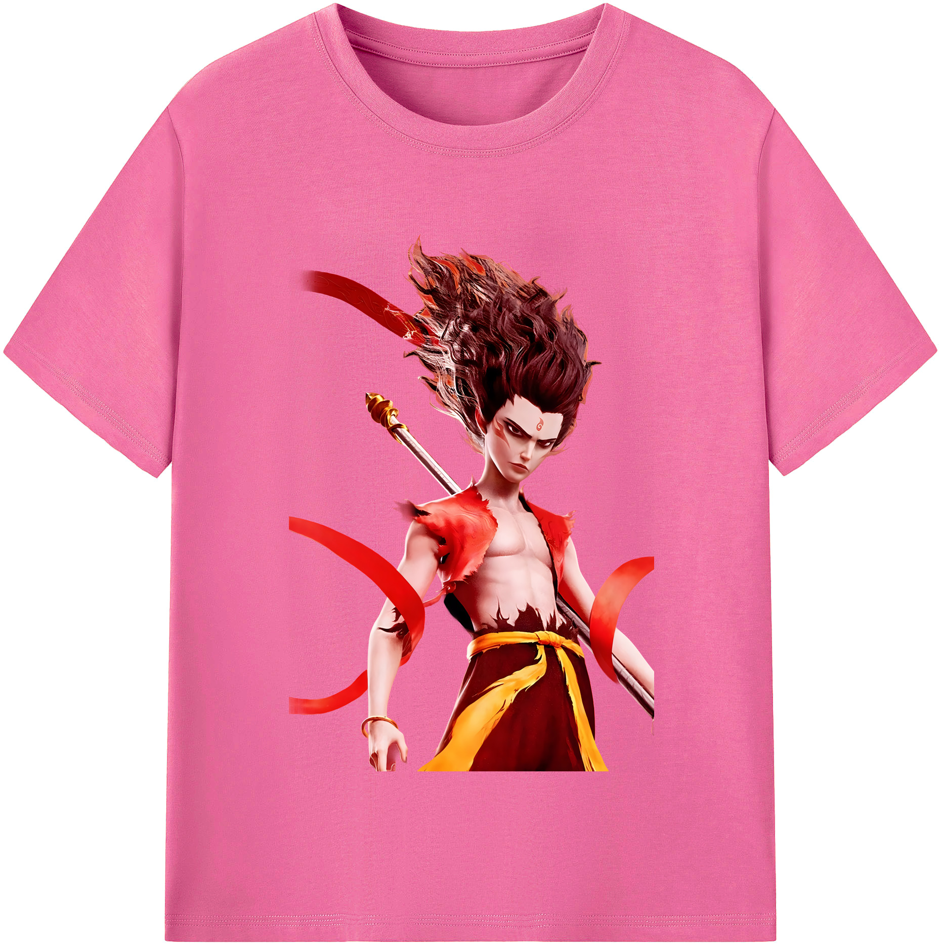 （画像用） Ne Zha 2 ナタ 魔童の大暴れ レディースカジュアルプリントTシャツ（綿100％）